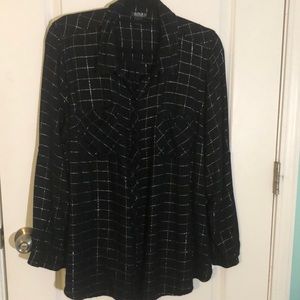 a.n.a. Black and silver shirt